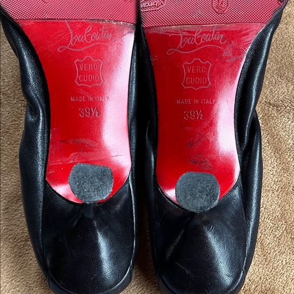 Christian Louboutin Black Leather Kitten Heels - Picture 5 of 13